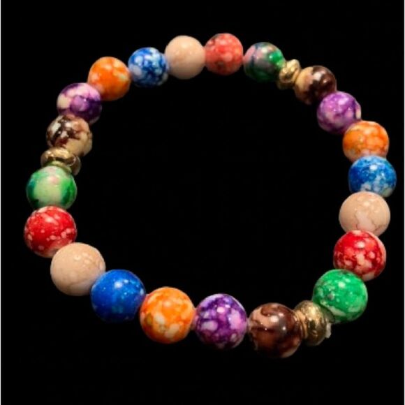 Colorful Natural Stone Yoga Energy Bracelet , 7 Chakras Healing Reiki Beaded - Picture 8 of 8
